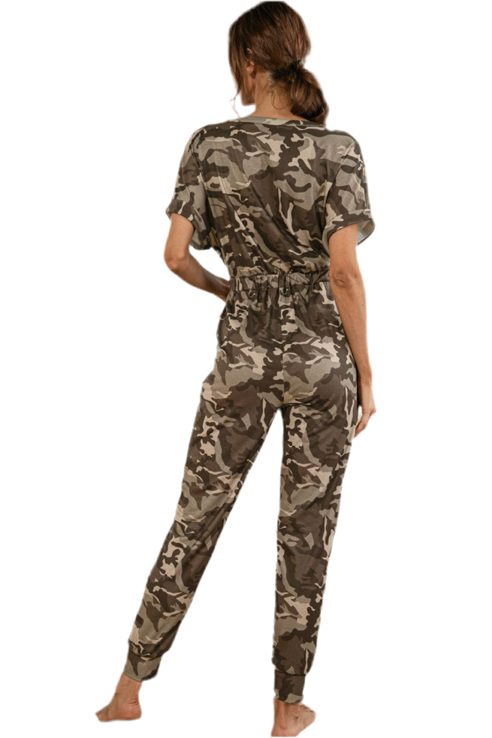 Camo Surplice Jumpsuit