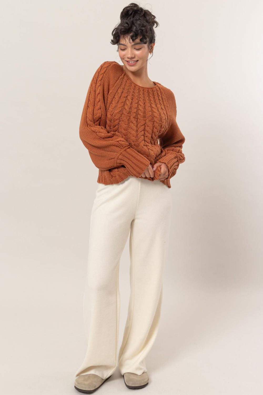 Rust Cable Sweater