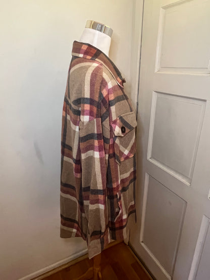 Amber Moon Revival: Rust and Tan Plaid Shacket