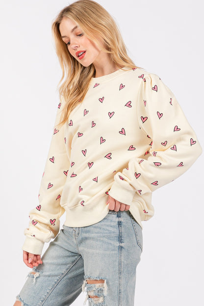 Heart Print Sweatshirt