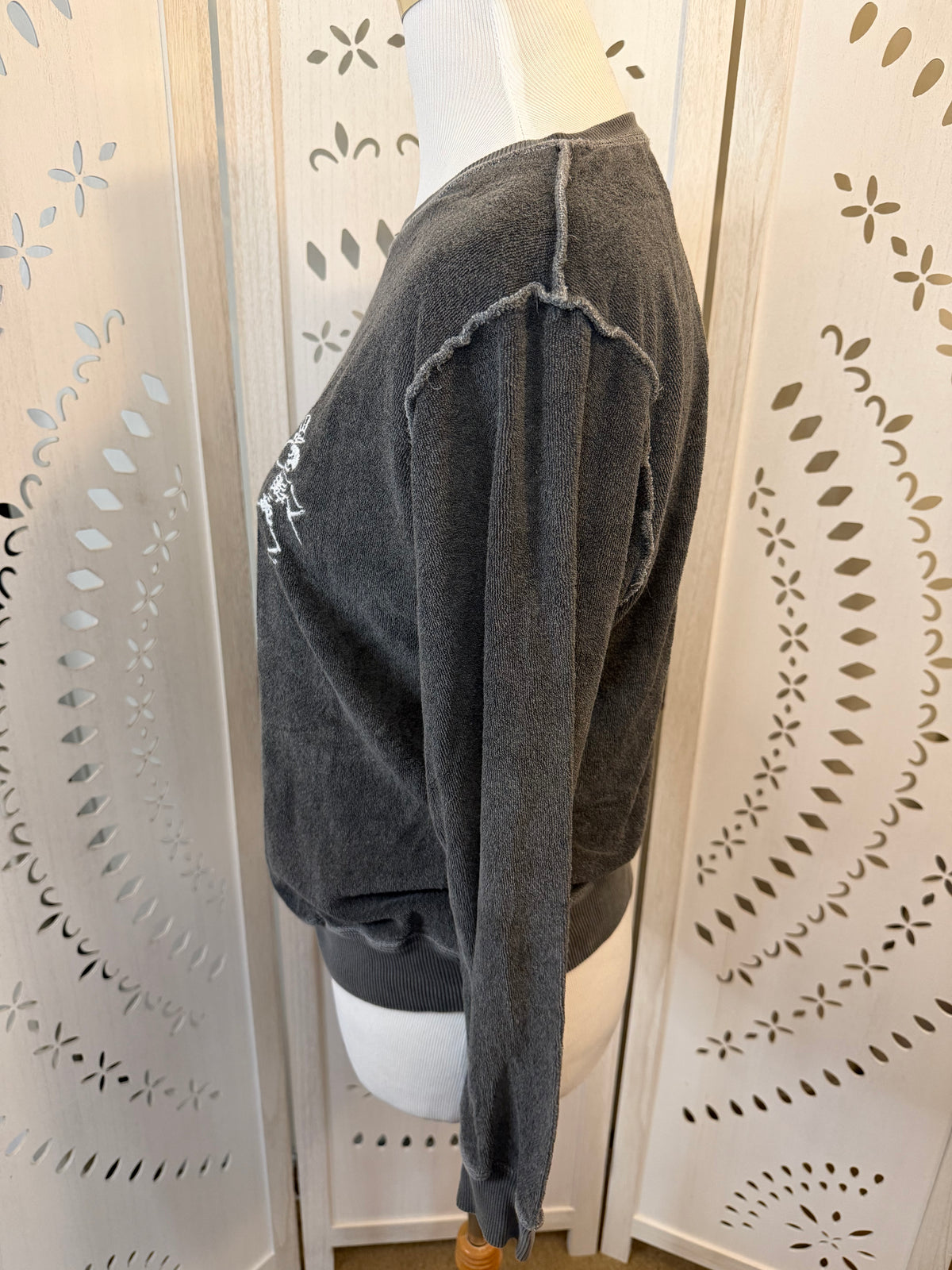 Amber Moon Revival: Organic Cotton Grateful Dead Dancing Skeleton Terry Sweatshirt