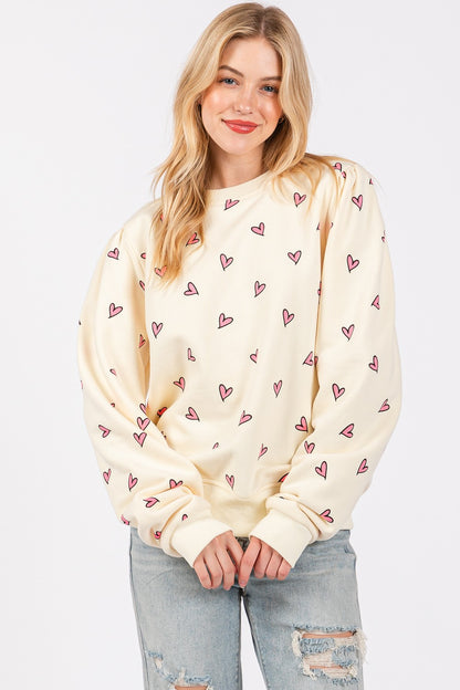 Heart Print Sweatshirt