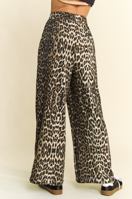 Danielle Wide Leg Leopard Pants