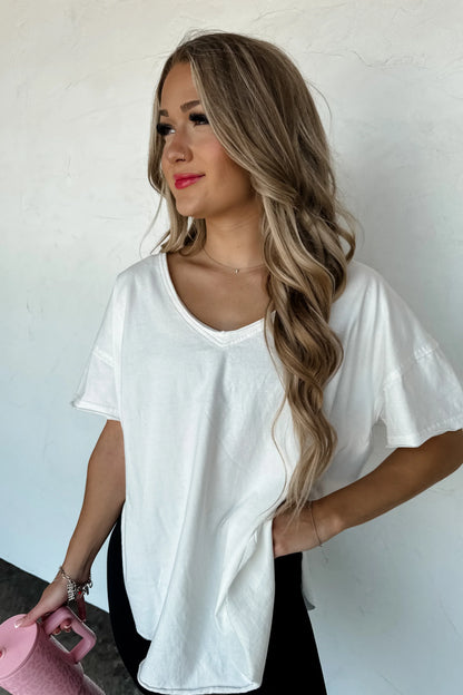 Camo V-Neck Boyfriend Tee