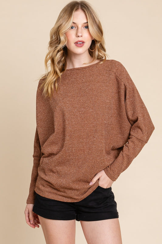 Camel Dolman Sleeve Top