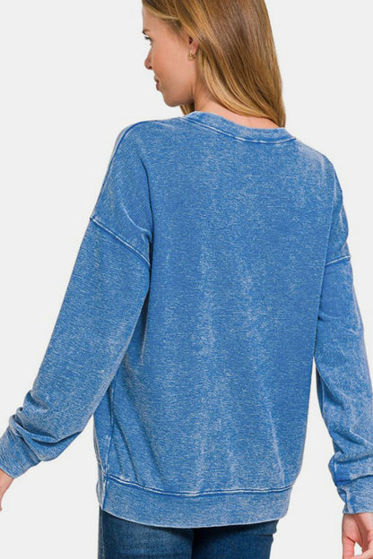 Amber Moon Basics: Washed Blue Sweatshirt