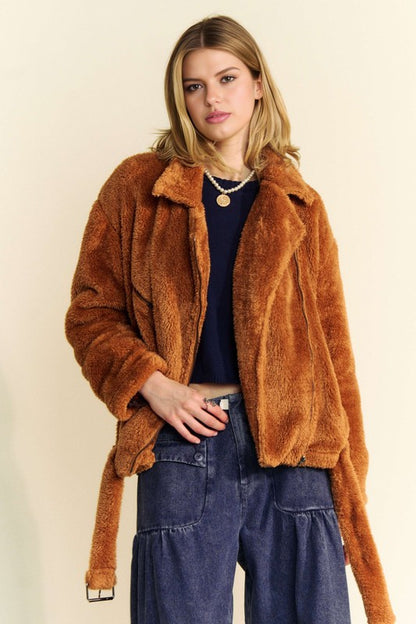 Devlin Fuzzy Jacket in Rust