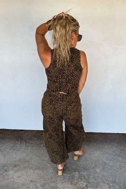 Cheetah Denim Vest