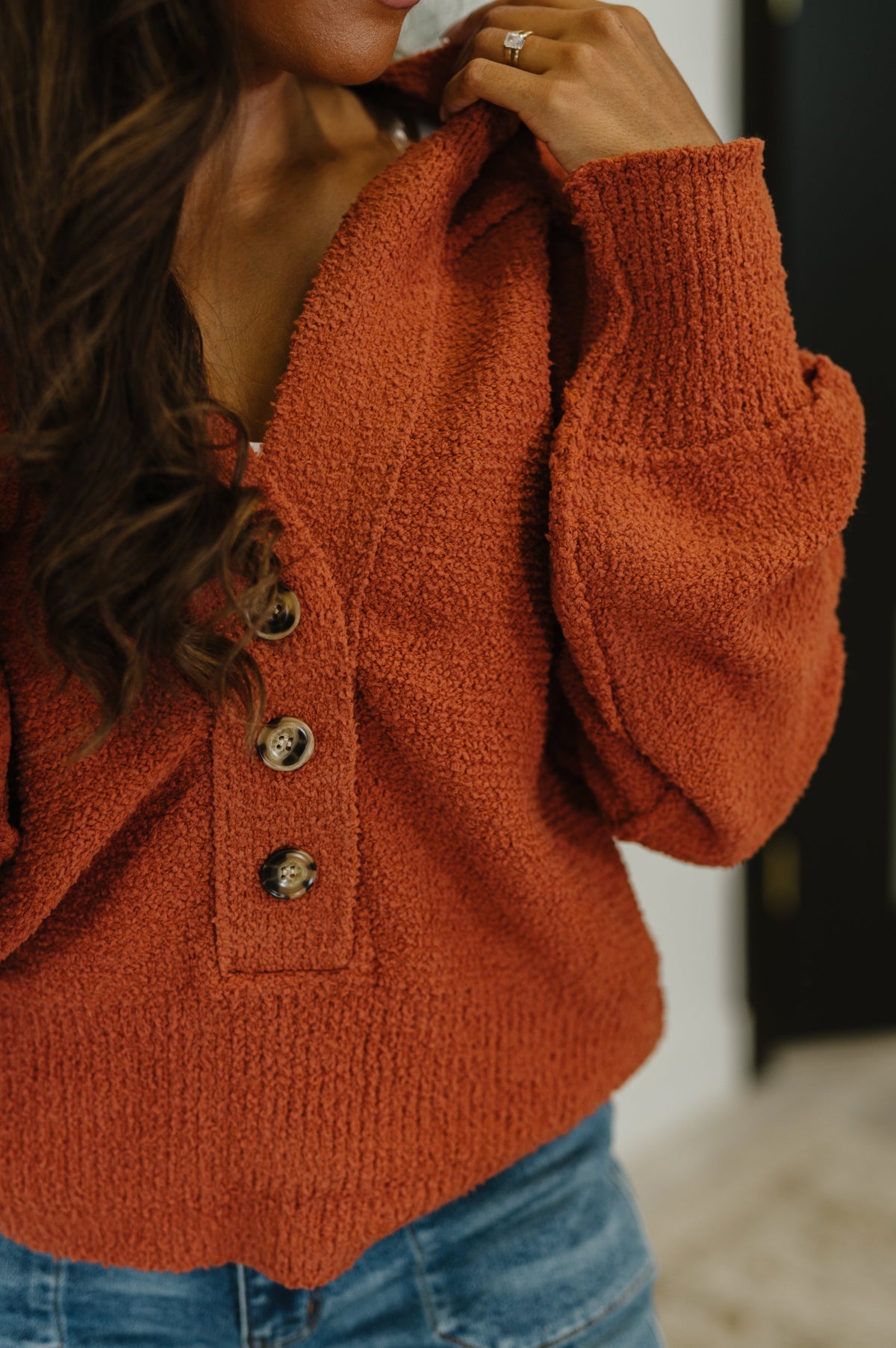 Rust Henley Sweater
