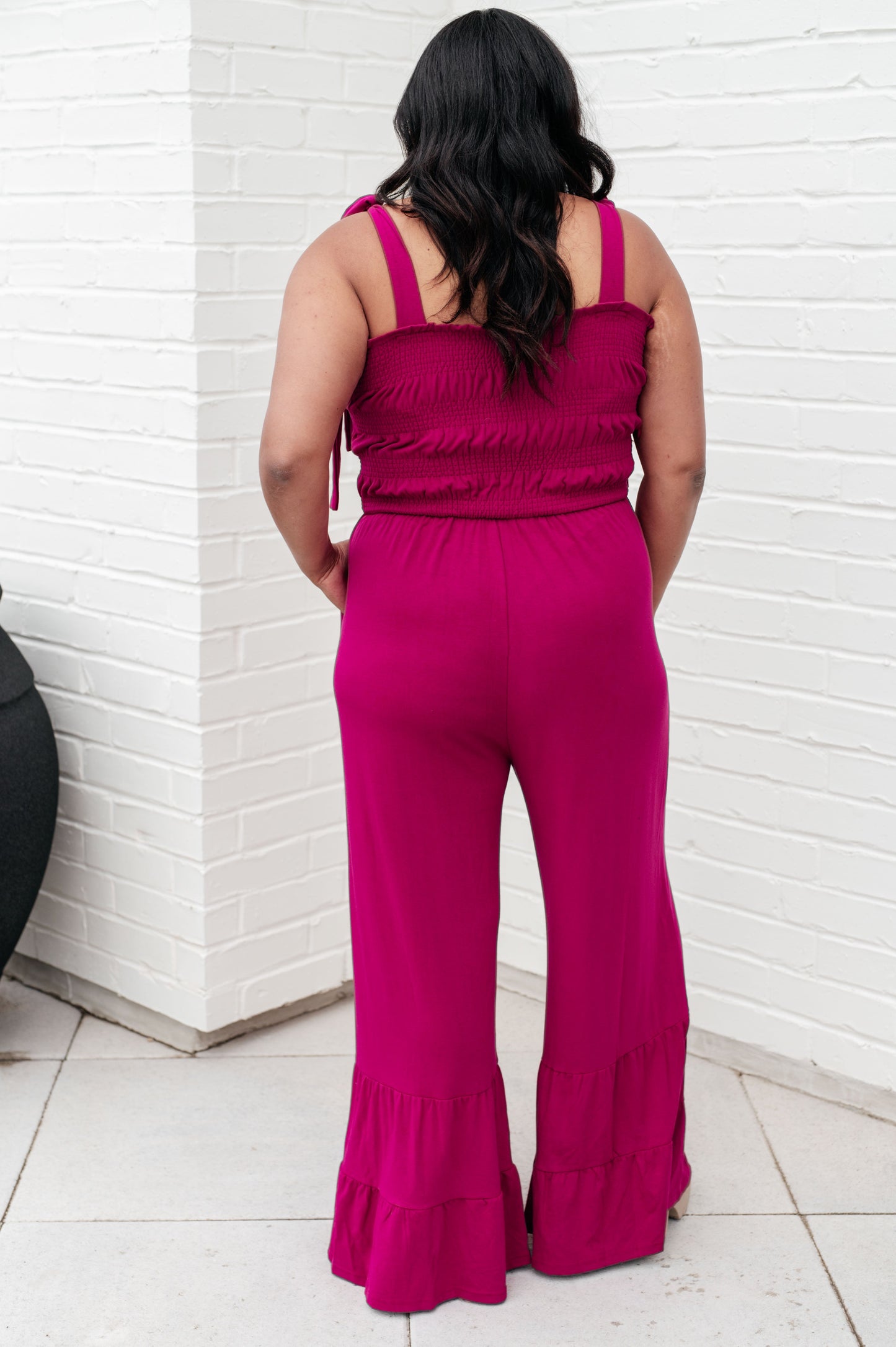 Flared Jumpsuit in Fuchsia