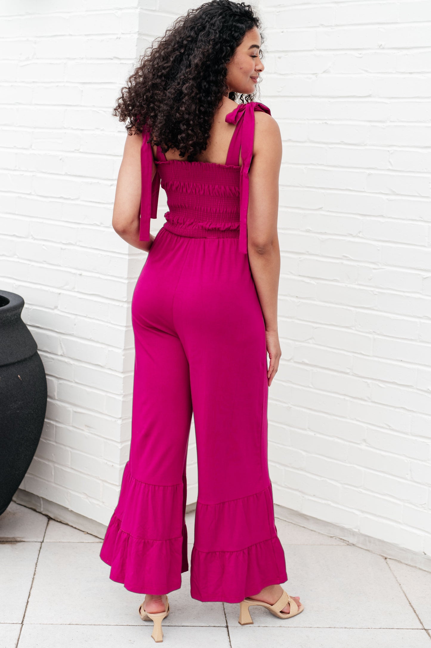 Flared Jumpsuit in Fuchsia