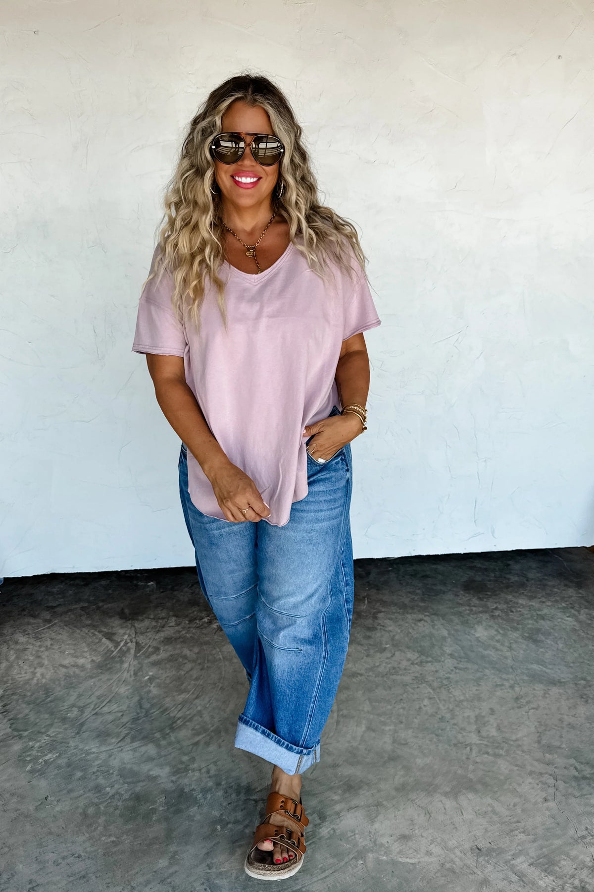 Camo V-Neck Boyfriend Tee