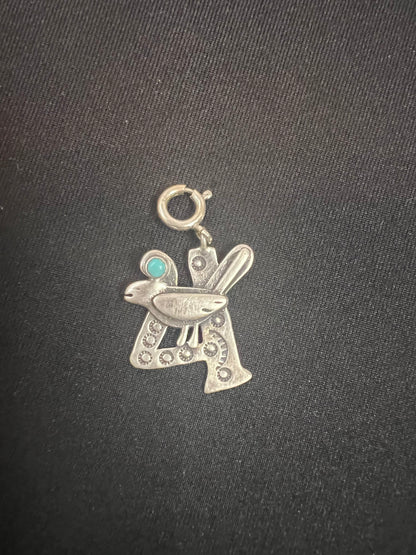 Southwestern Turquoise and Silver Bird Charm
