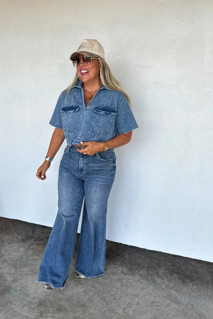 PREORDER: Andi Denim Pocket Top