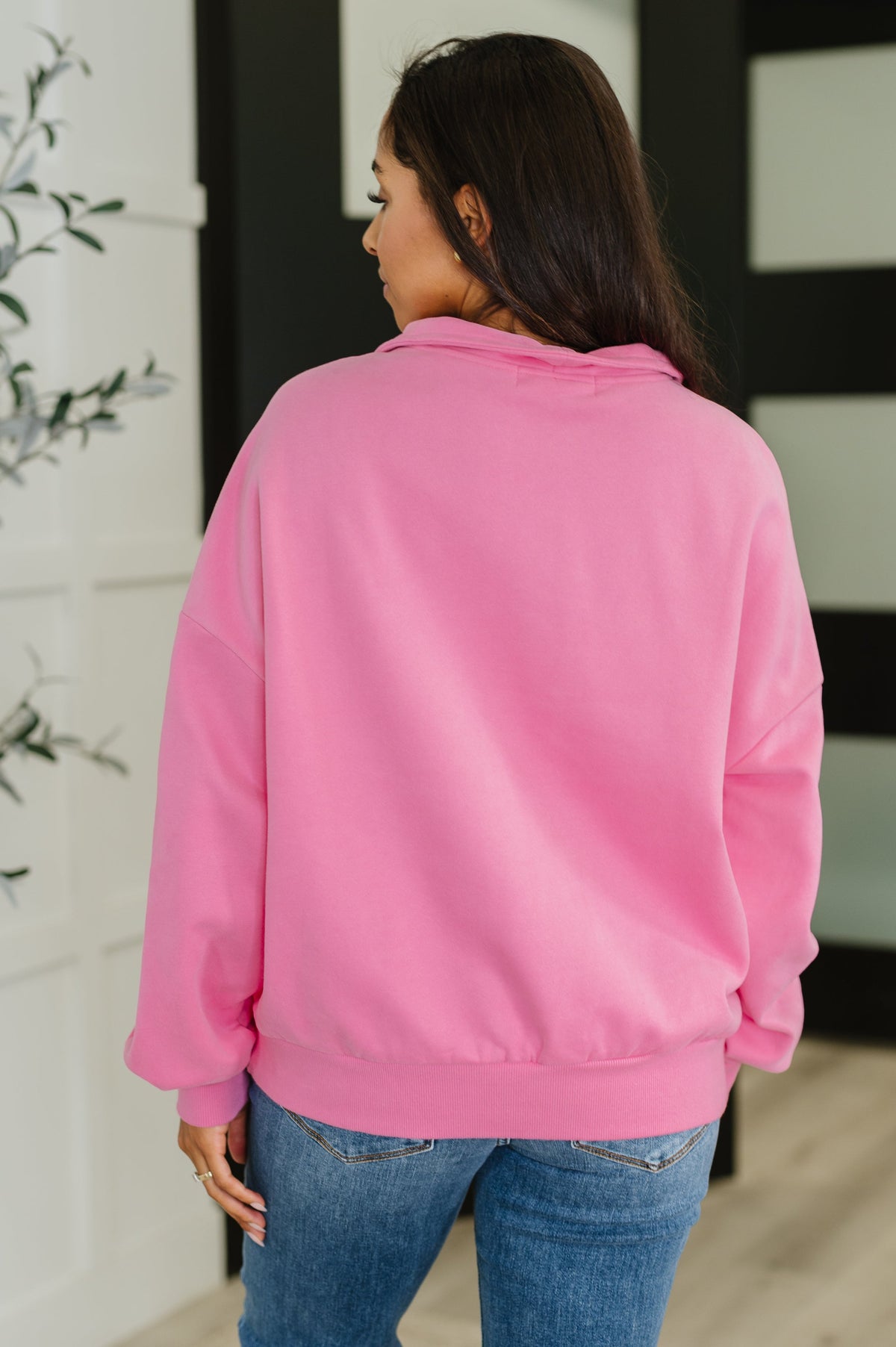 Half Zip Pullover in Pink