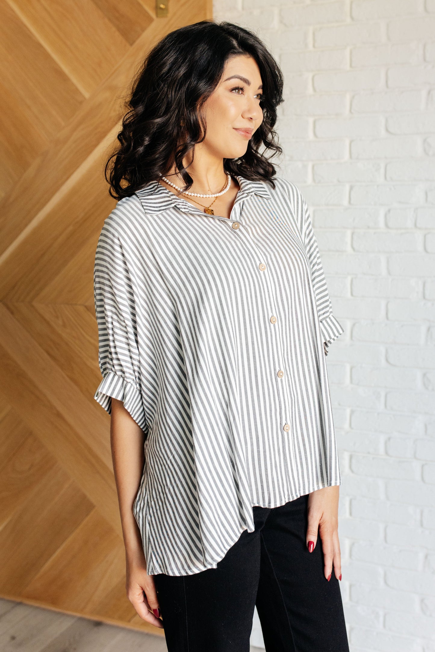 Meredith Striped Button Up