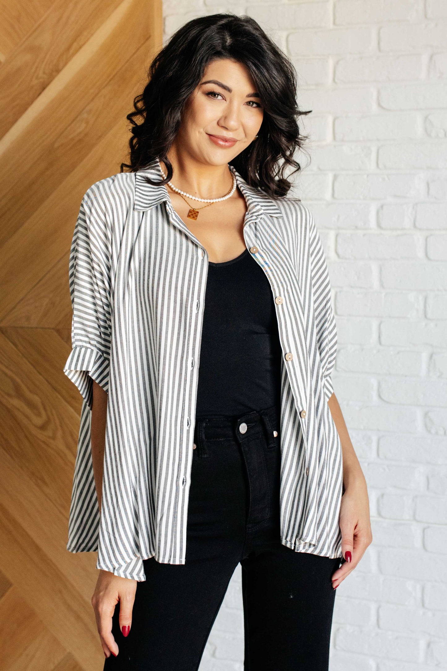 Meredith Striped Button Up