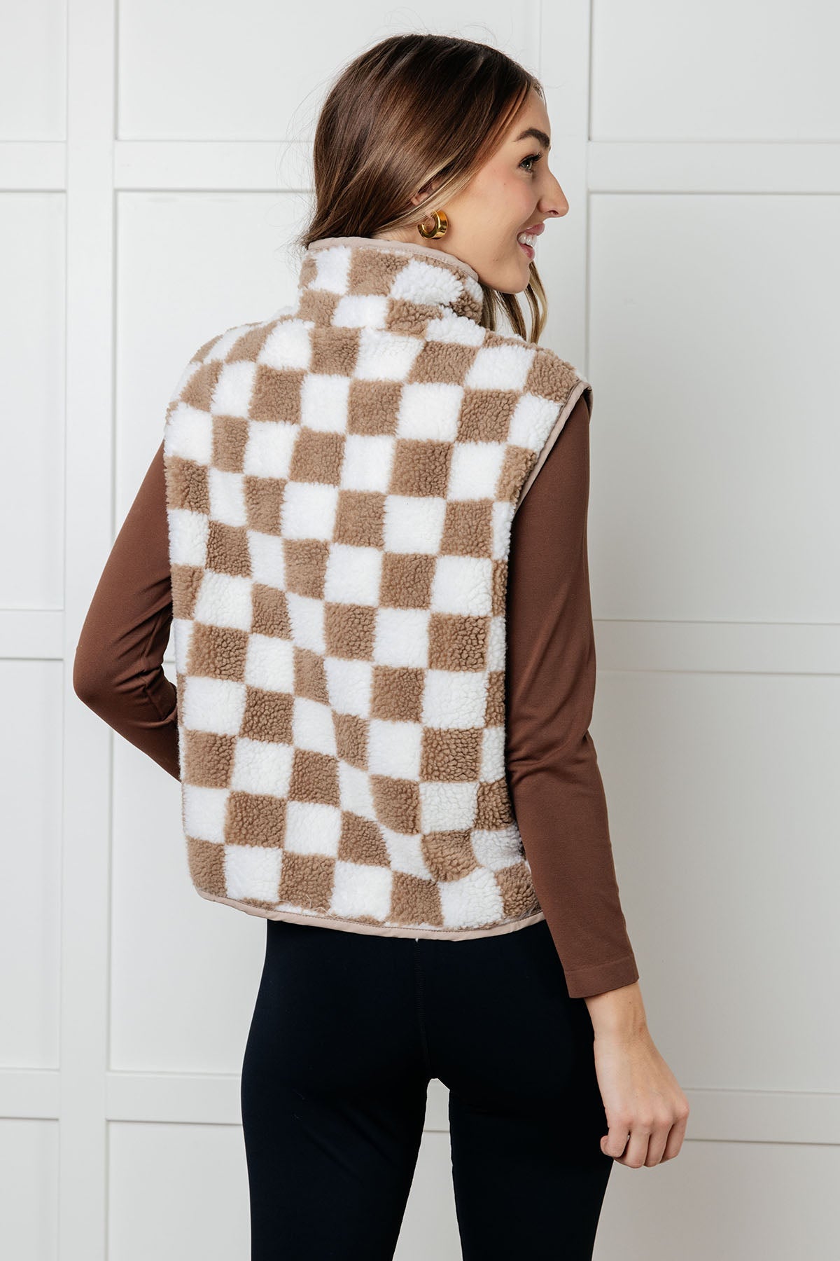 Checkered Fleece Vest