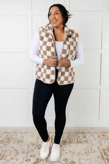 Checkered Fleece Vest