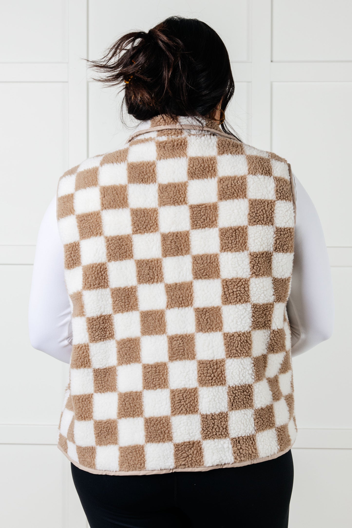 Checkered Fleece Vest