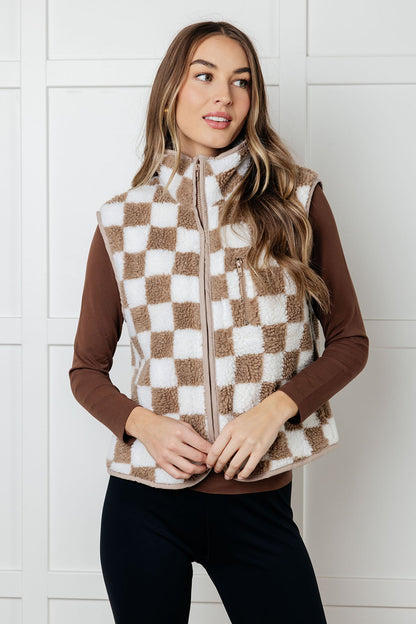 Checkered Fleece Vest