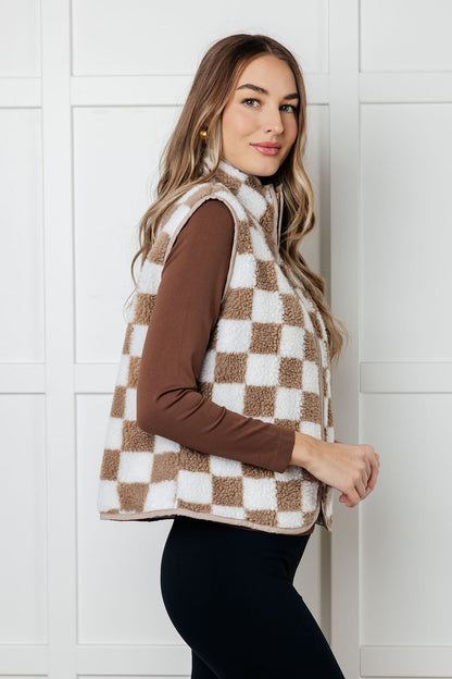 Checkered Fleece Vest