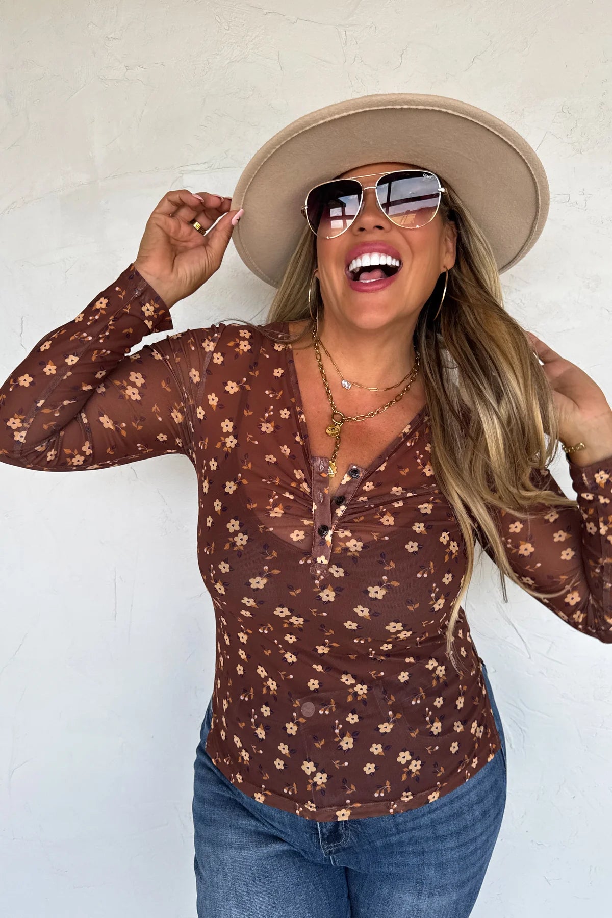 Annie Floral Mesh Top