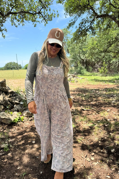 Camo Ribbed Overalls