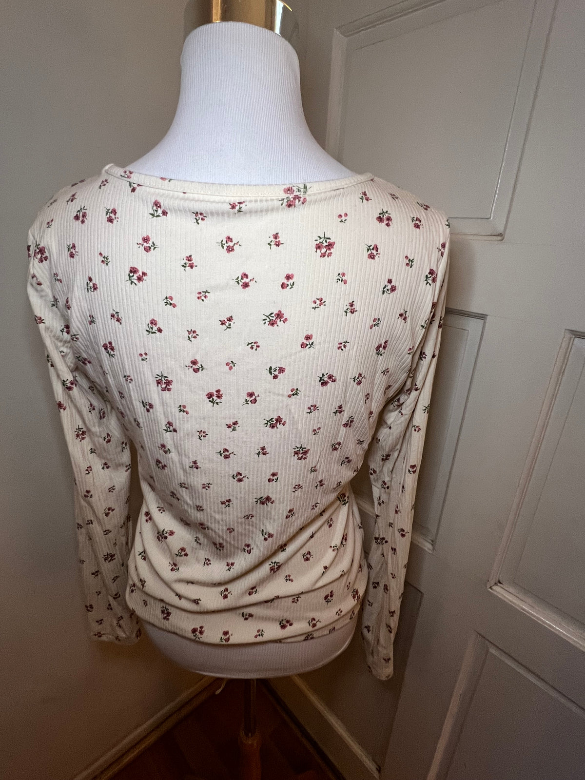 Amber Moon Revival: Built in Bra Pink Floral Thermal Top