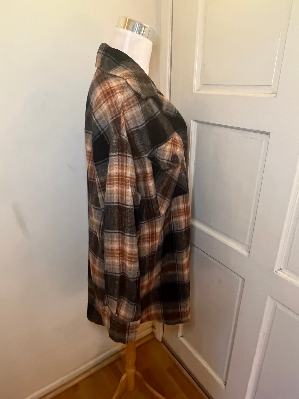 Amber Moon Revival: Brown and Black Plaid Shacket