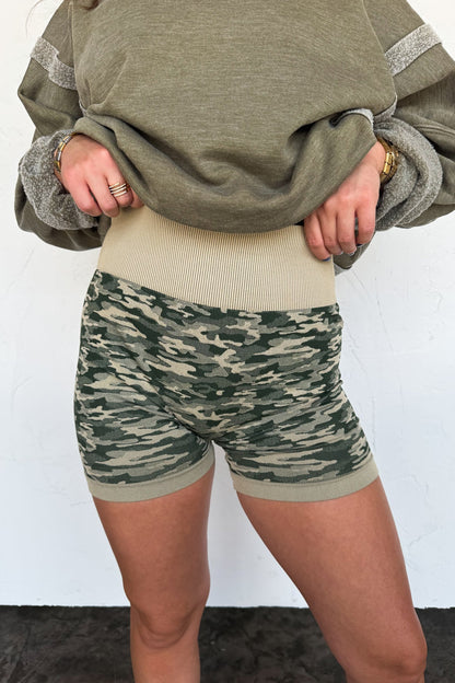 Camo Bra & Biker Short Set