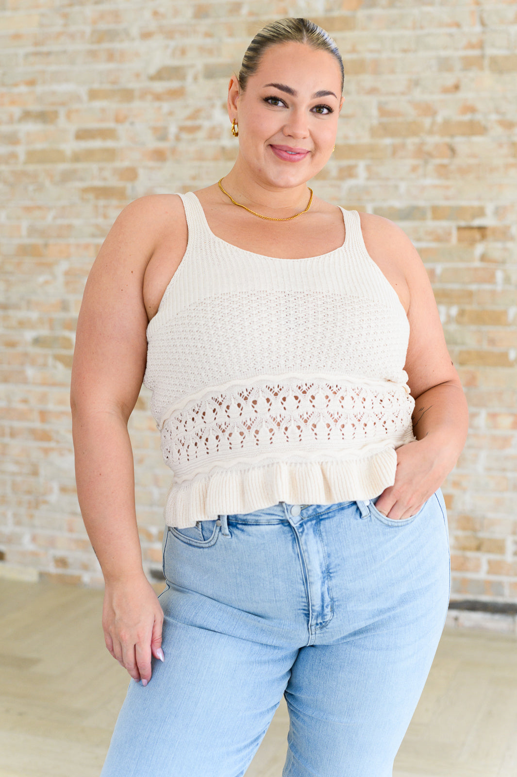 Ruffle Knit Tank Top