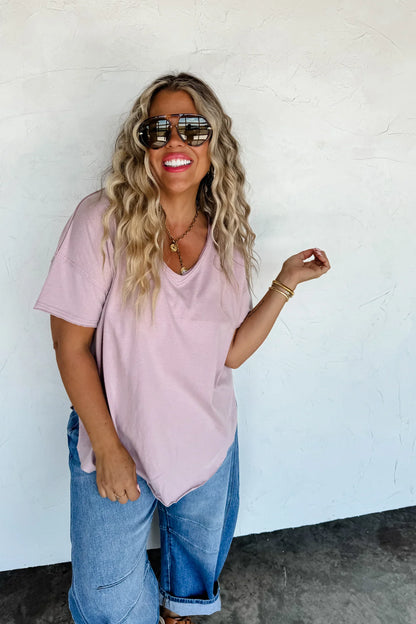Camo V-Neck Boyfriend Tee