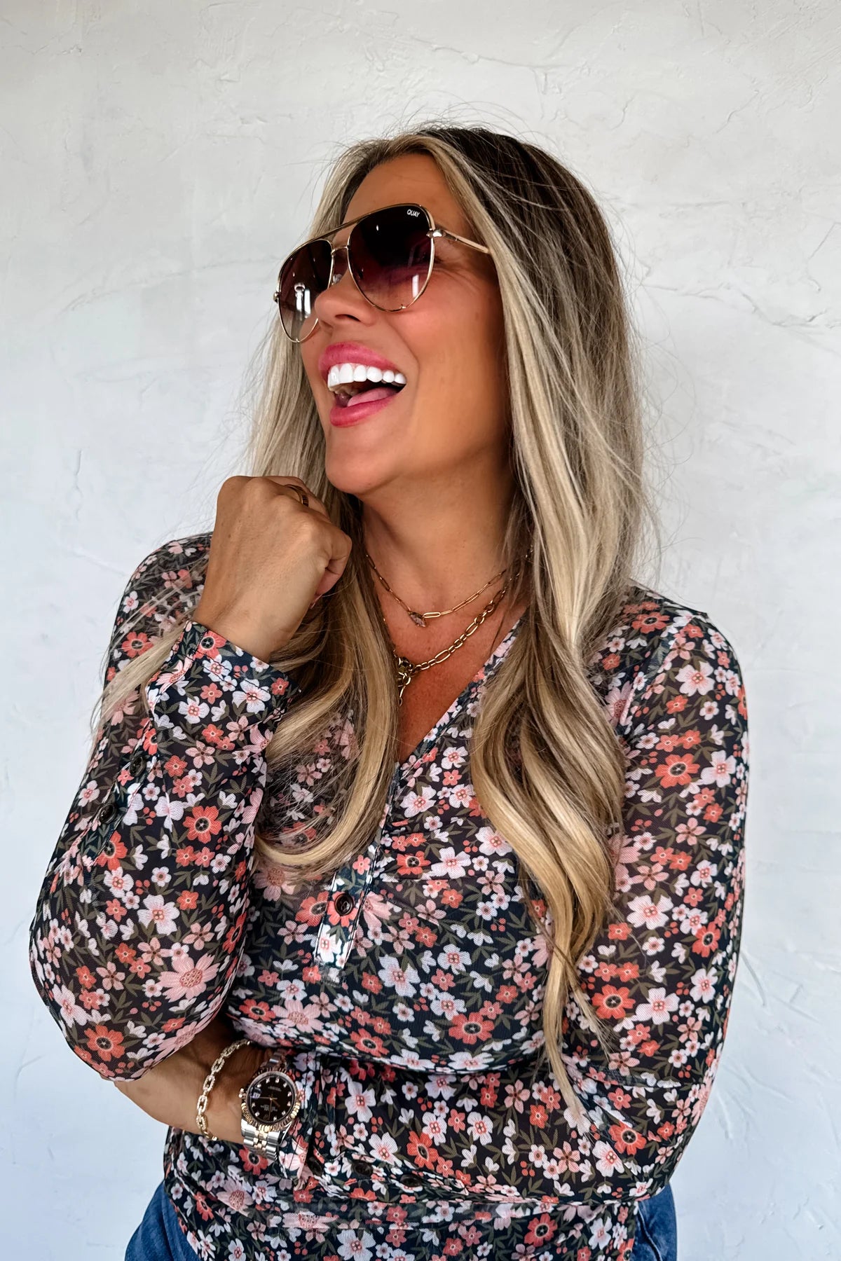 Annie Floral Mesh Top