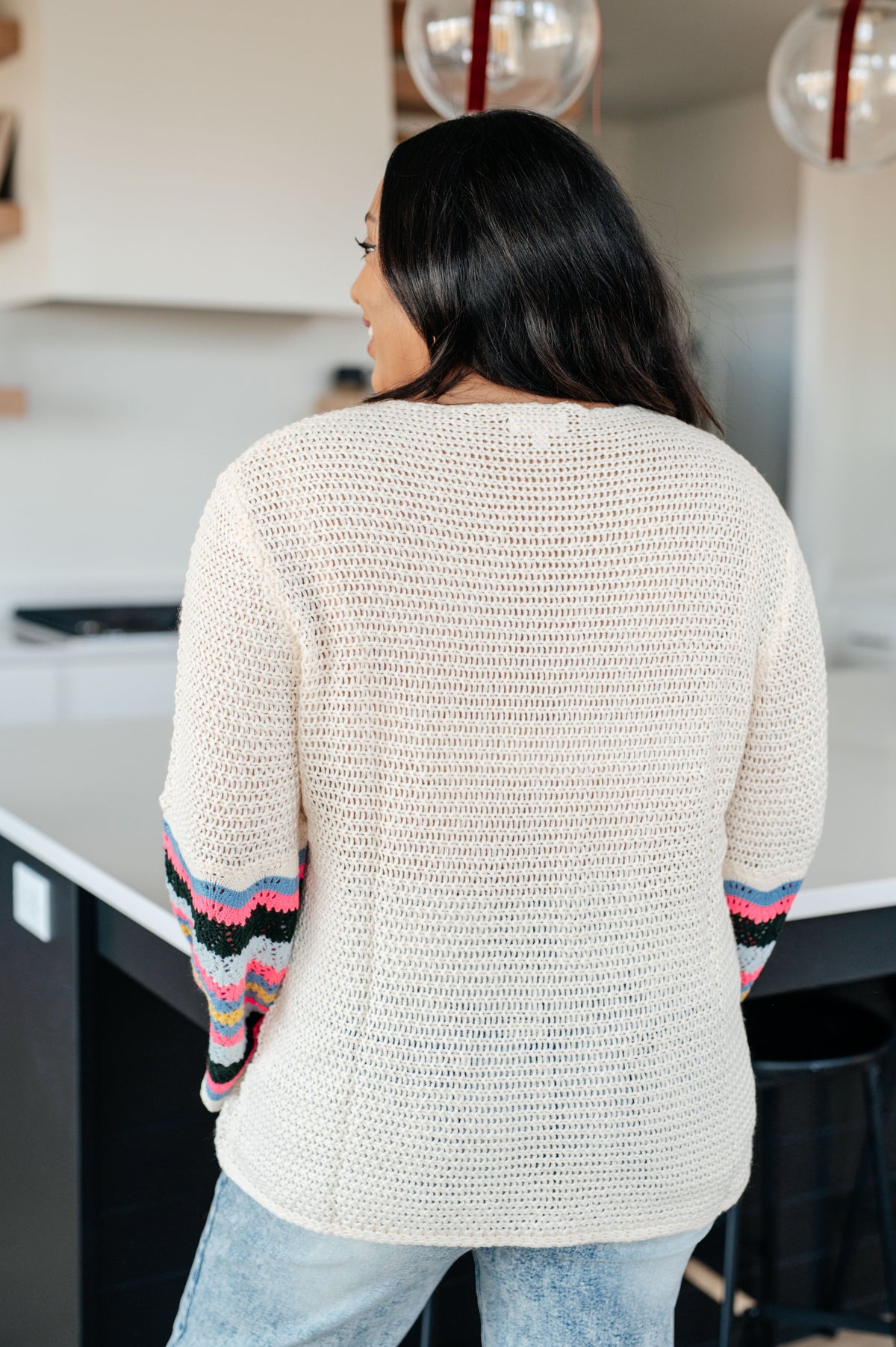 Striped Sleeve Sweater