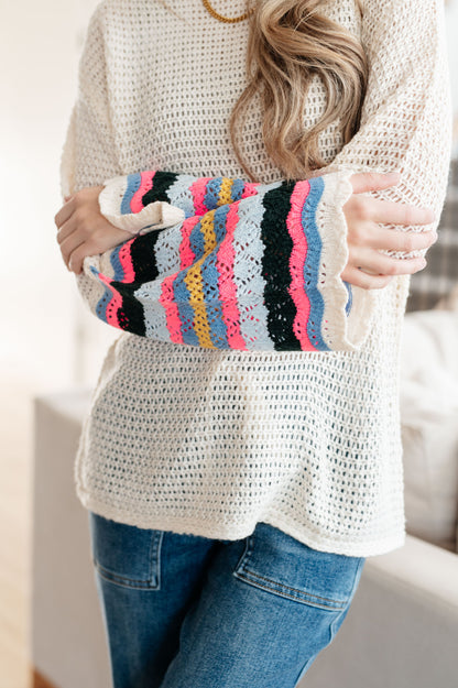 Striped Sleeve Sweater