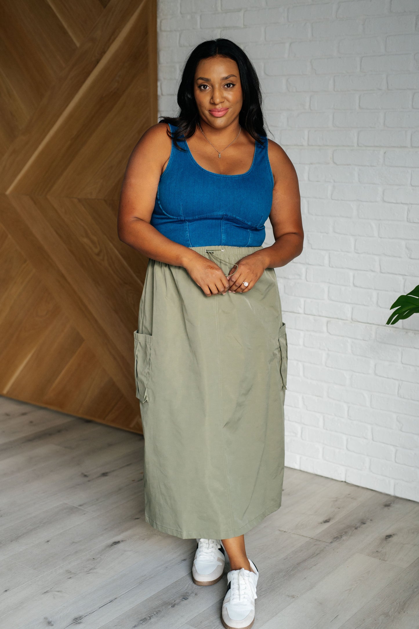 Olive Cargo Skirt