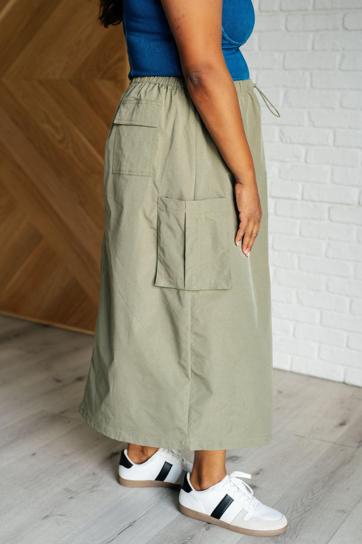 Olive Cargo Skirt