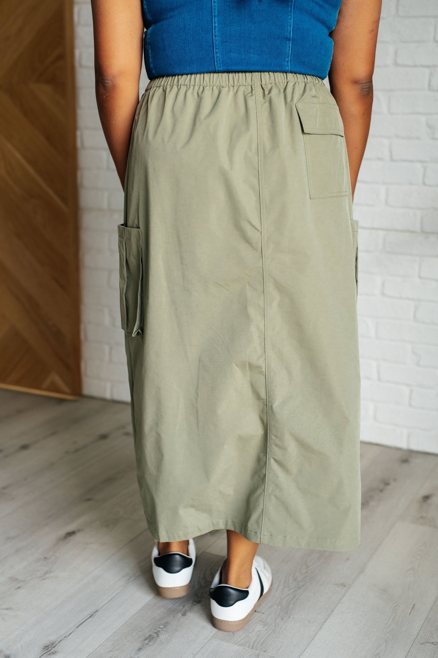 Olive Cargo Skirt