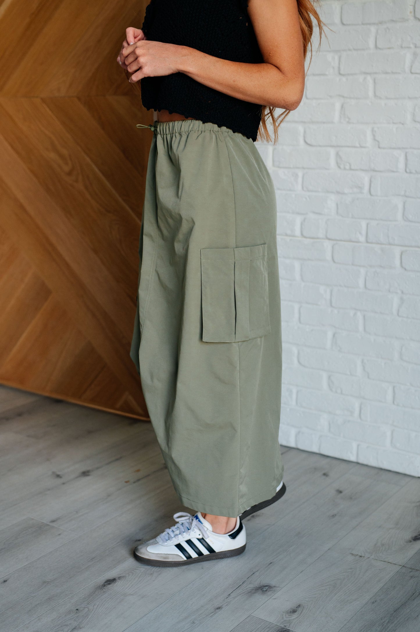 Olive Cargo Skirt