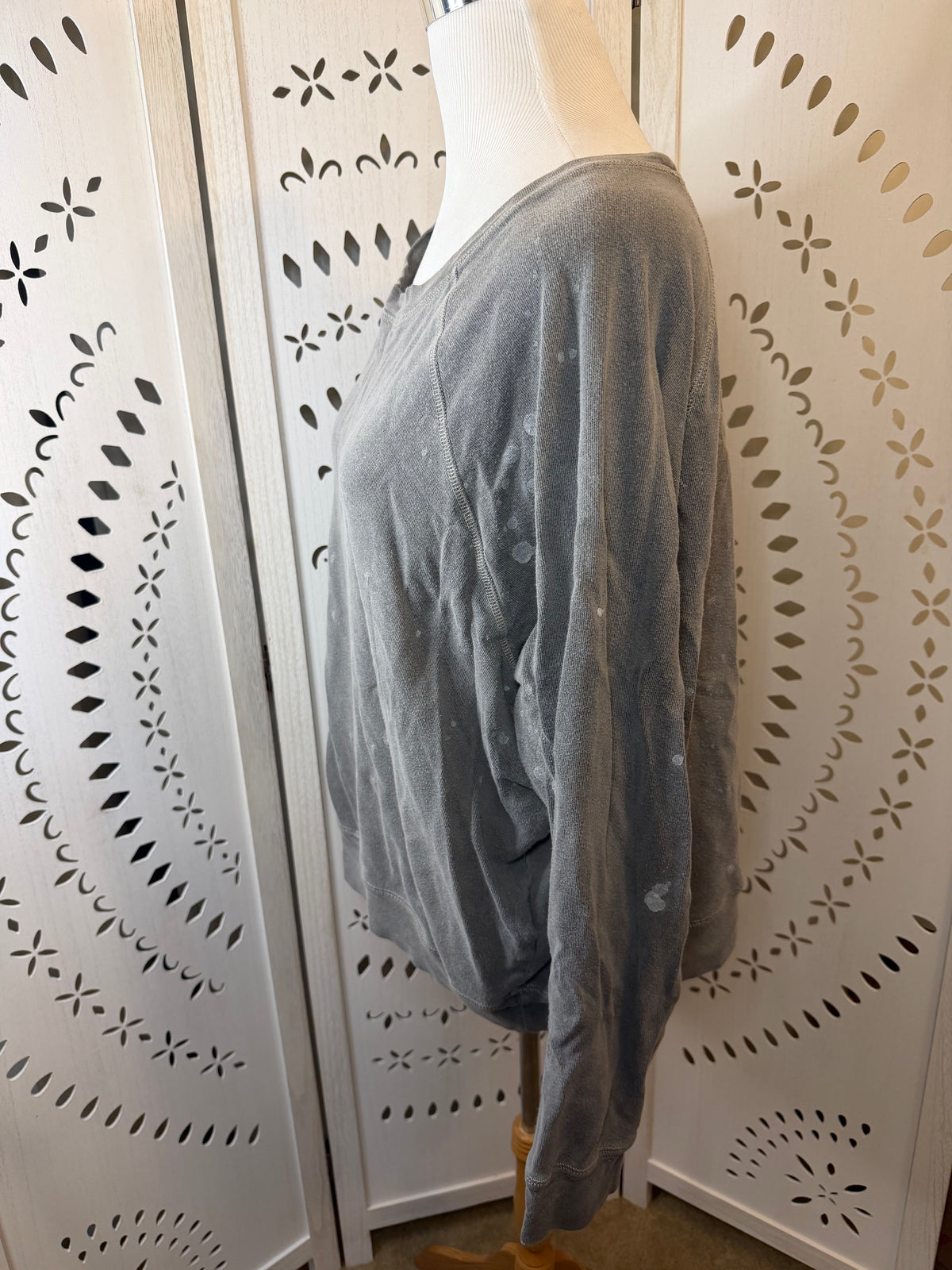 Amber Moon Revival: 100% Organic Cotton Paint Splattered Sweatshirt