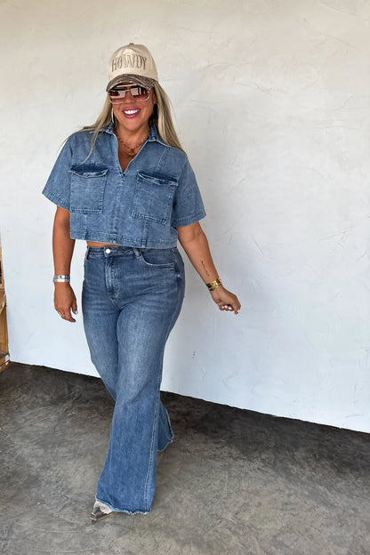PREORDER: Andi Denim Pocket Top