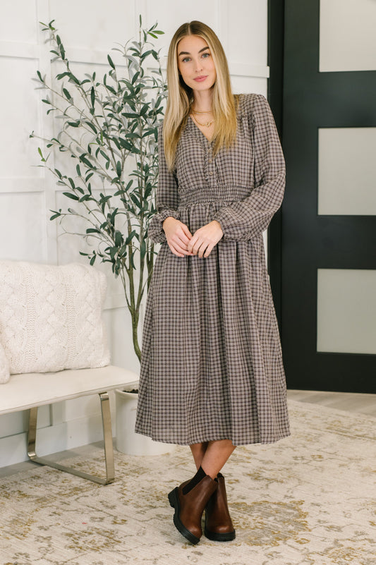 Fairytale Plaid Midi Dress