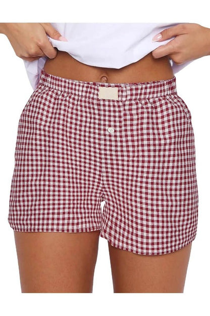 Gingham Plaid Boxer Shorts