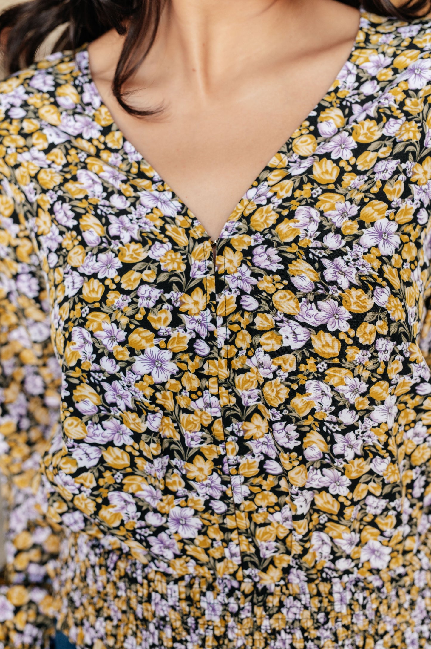 Honey Floral Smocked Blouse