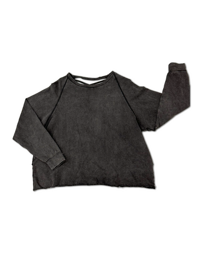 Black Mineral Wash Pullover