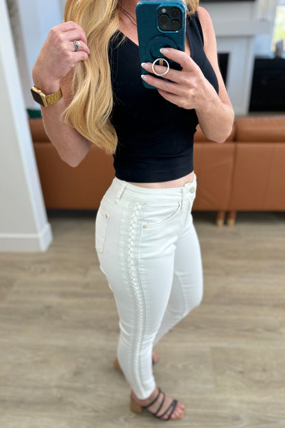 White Braided Jeans