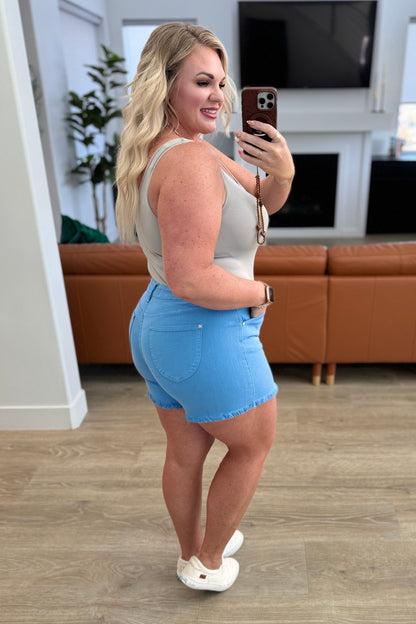 Cutoff Shorts in Sky Blue