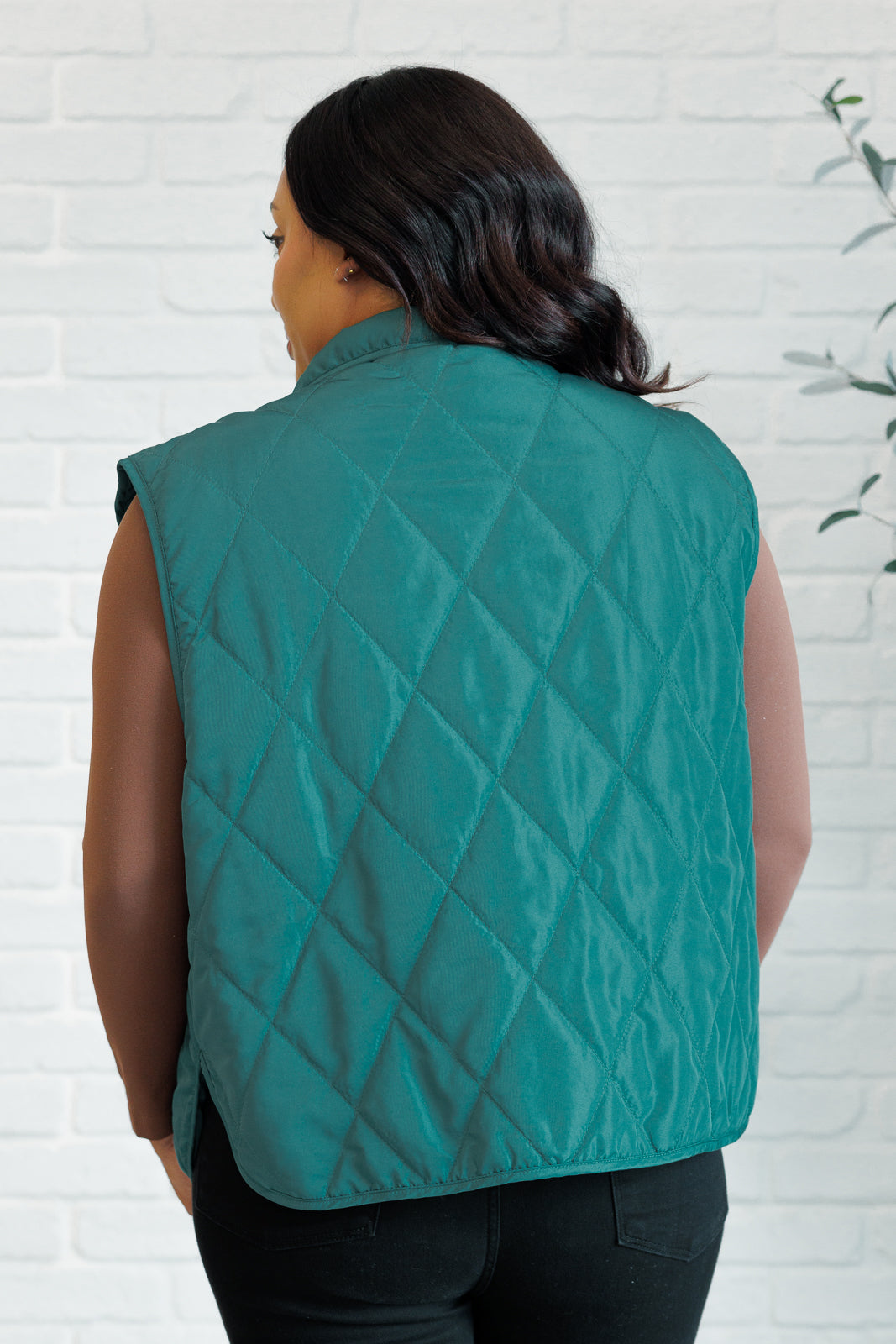 Quilted Puffer Vest in Hunter Green