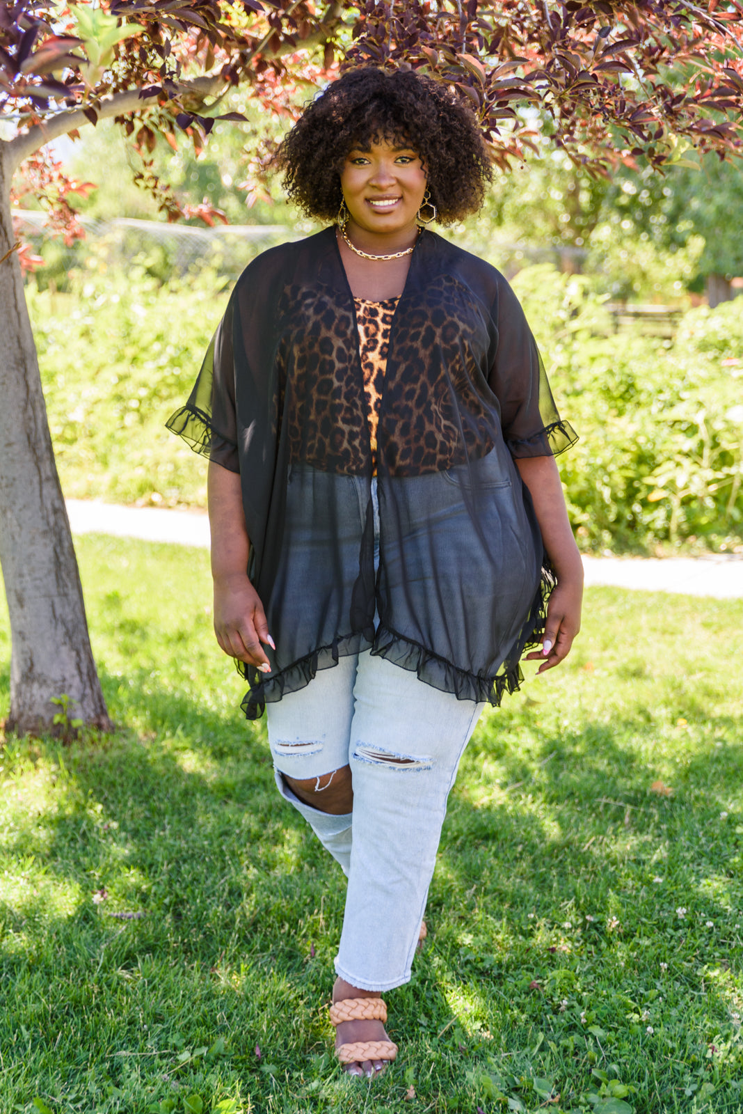 Black Ruffle Kimono